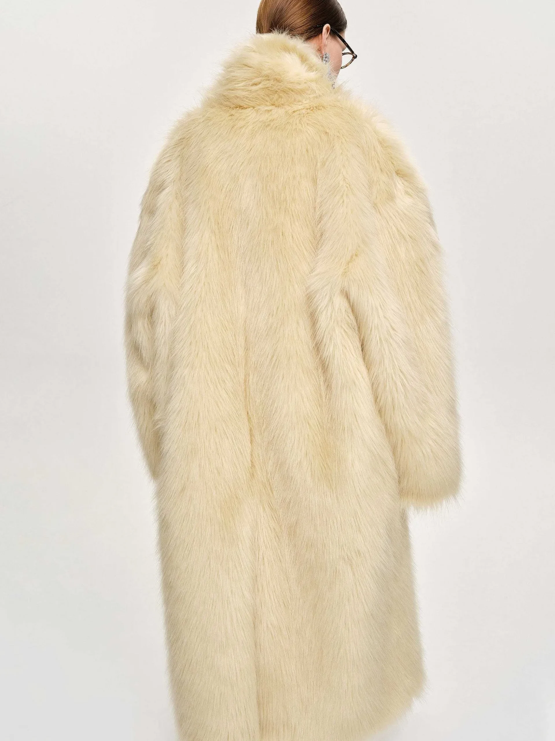 Women Source Unknown Outerwear-Wallis Fur Oversized Grandpa Coat, Tuscan Cream
