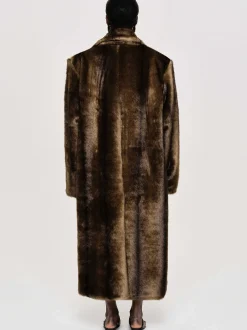 Women Source Unknown Outerwear-Wallis Fur Oversized Grandpa Coat, Espresso