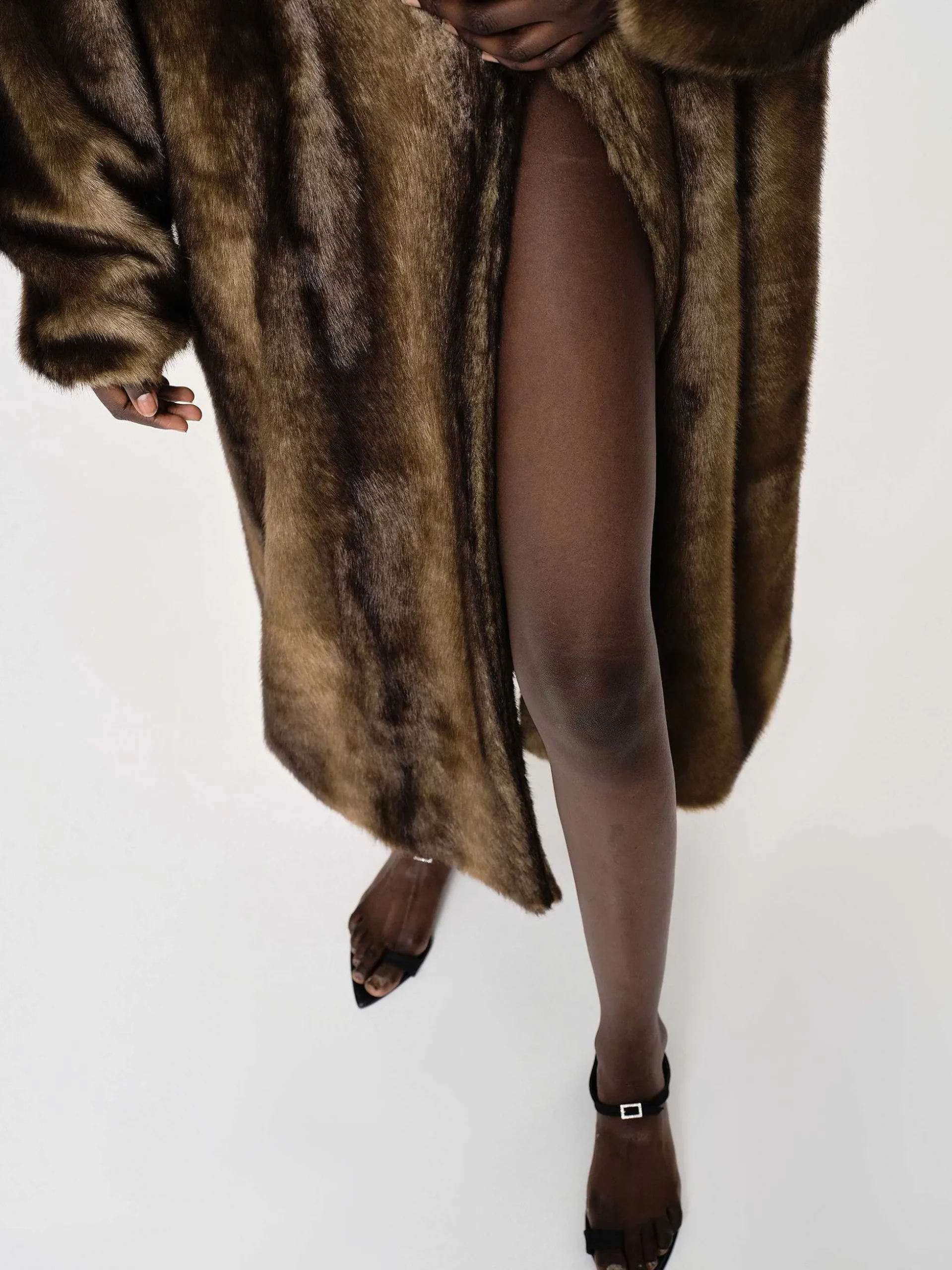 Women Source Unknown Outerwear-Wallis Fur Oversized Grandpa Coat, Espresso