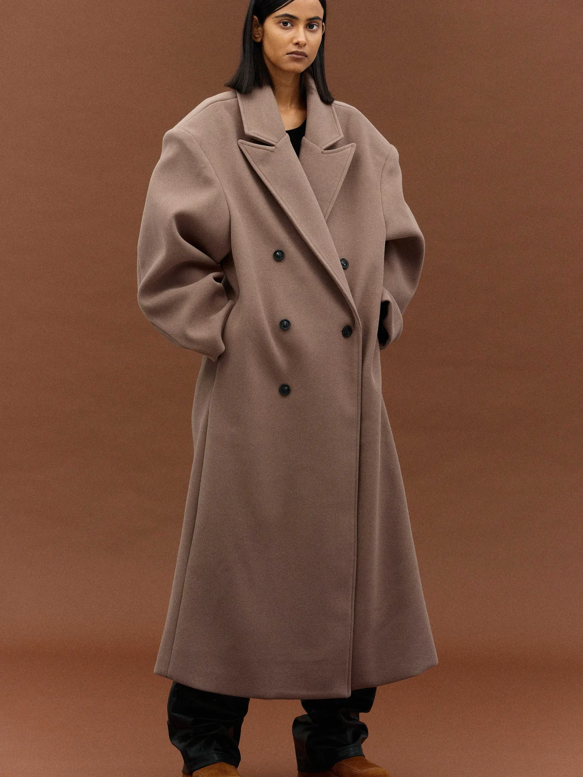 Women Source Unknown Clothing-Wallis Oversized Grandpa Coat, Latte