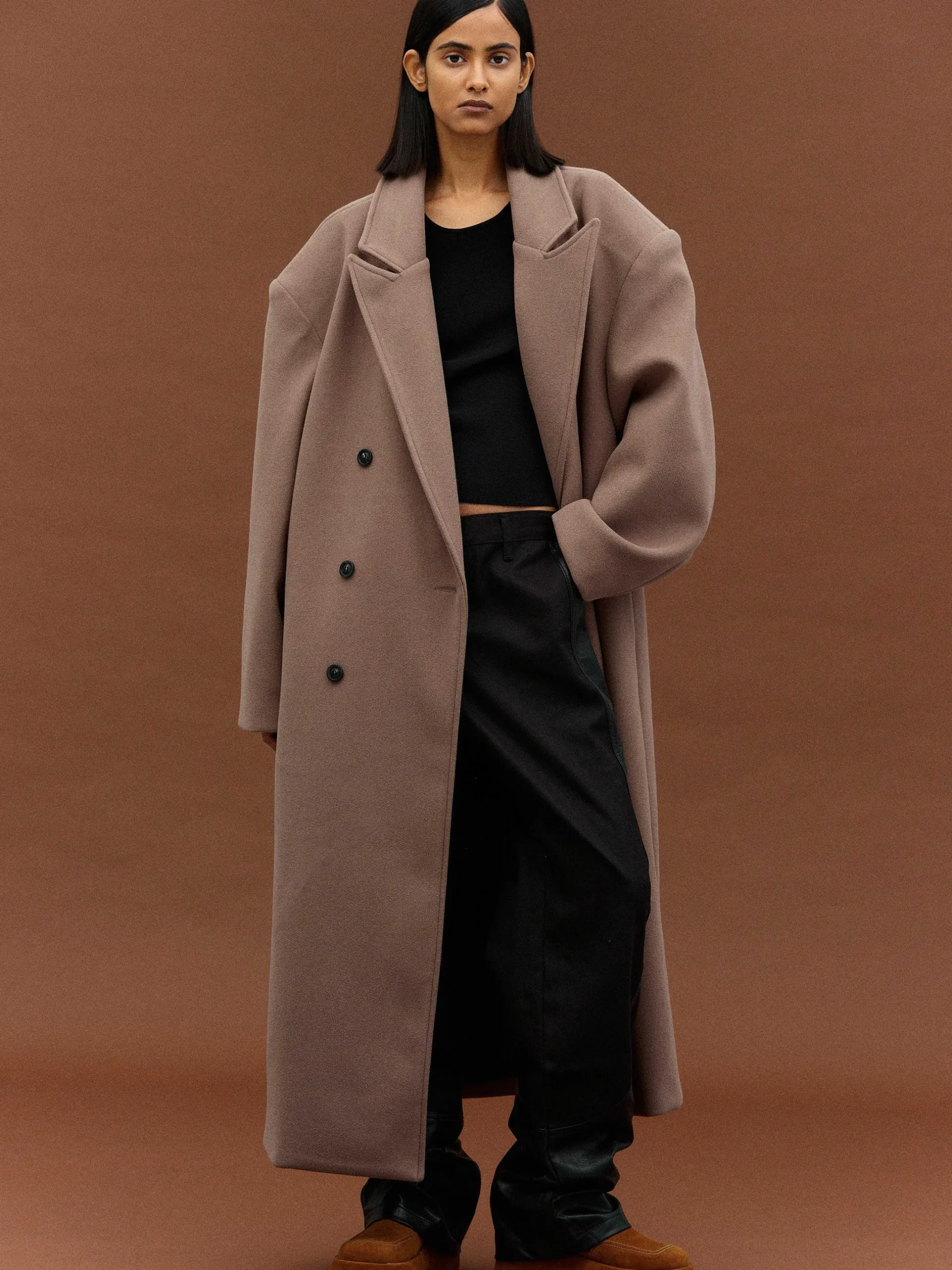 Women Source Unknown Clothing-Wallis Oversized Grandpa Coat, Latte