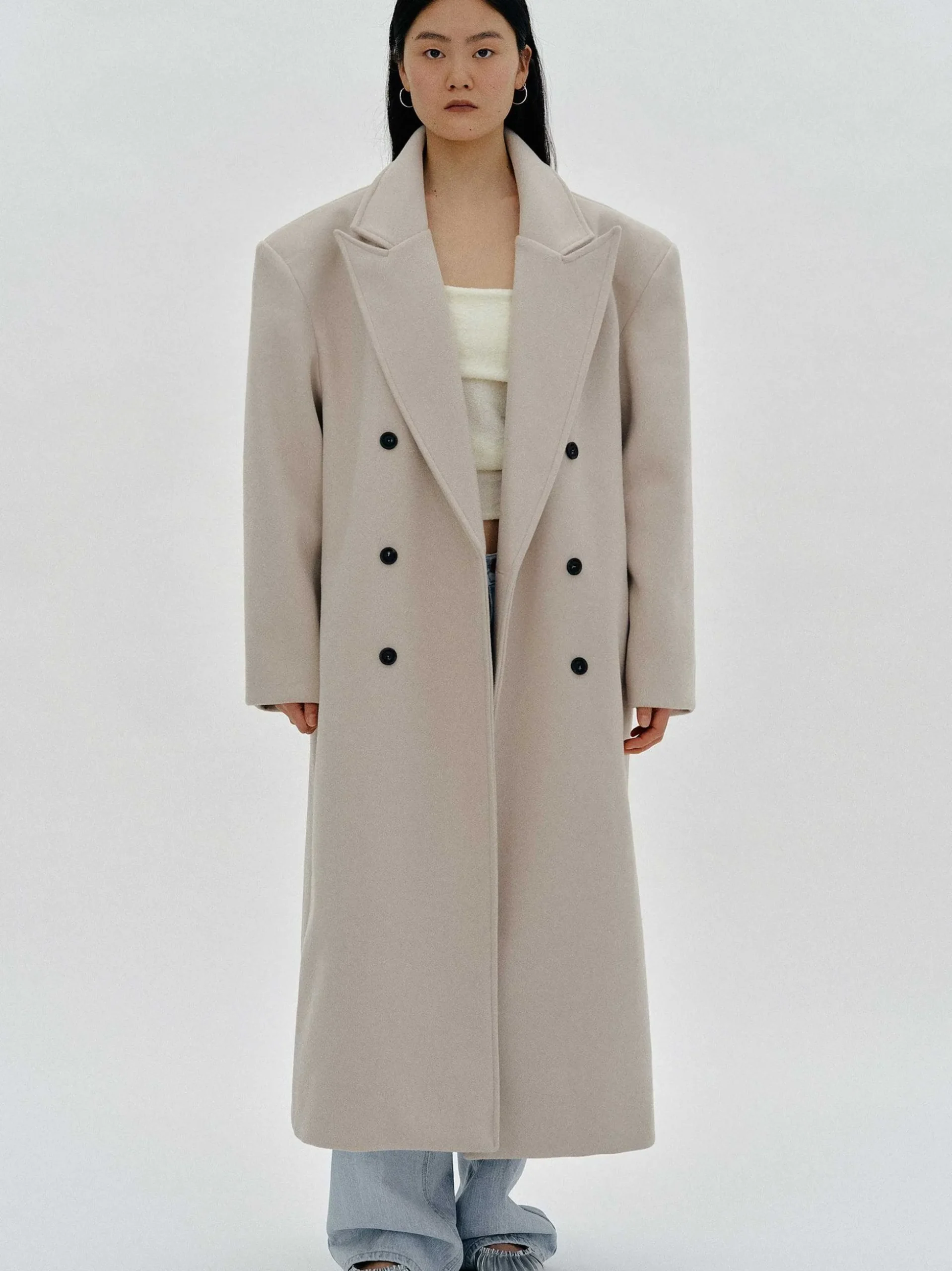 Women Source Unknown Outerwear-Wallis Oversized Grandpa Coat, Beige