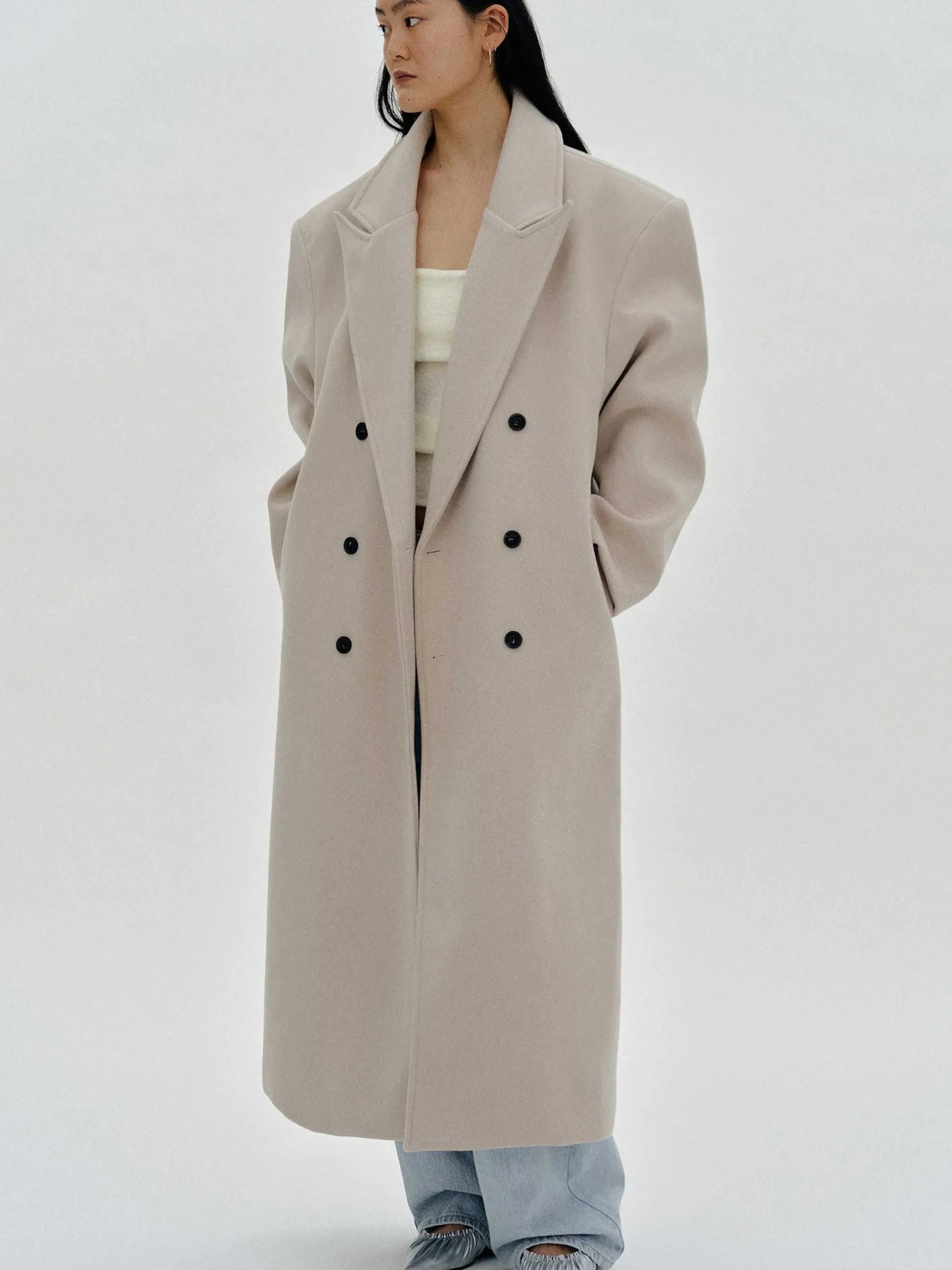 Women Source Unknown Outerwear-Wallis Oversized Grandpa Coat, Beige
