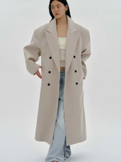 Women Source Unknown Outerwear-Wallis Oversized Grandpa Coat, Beige