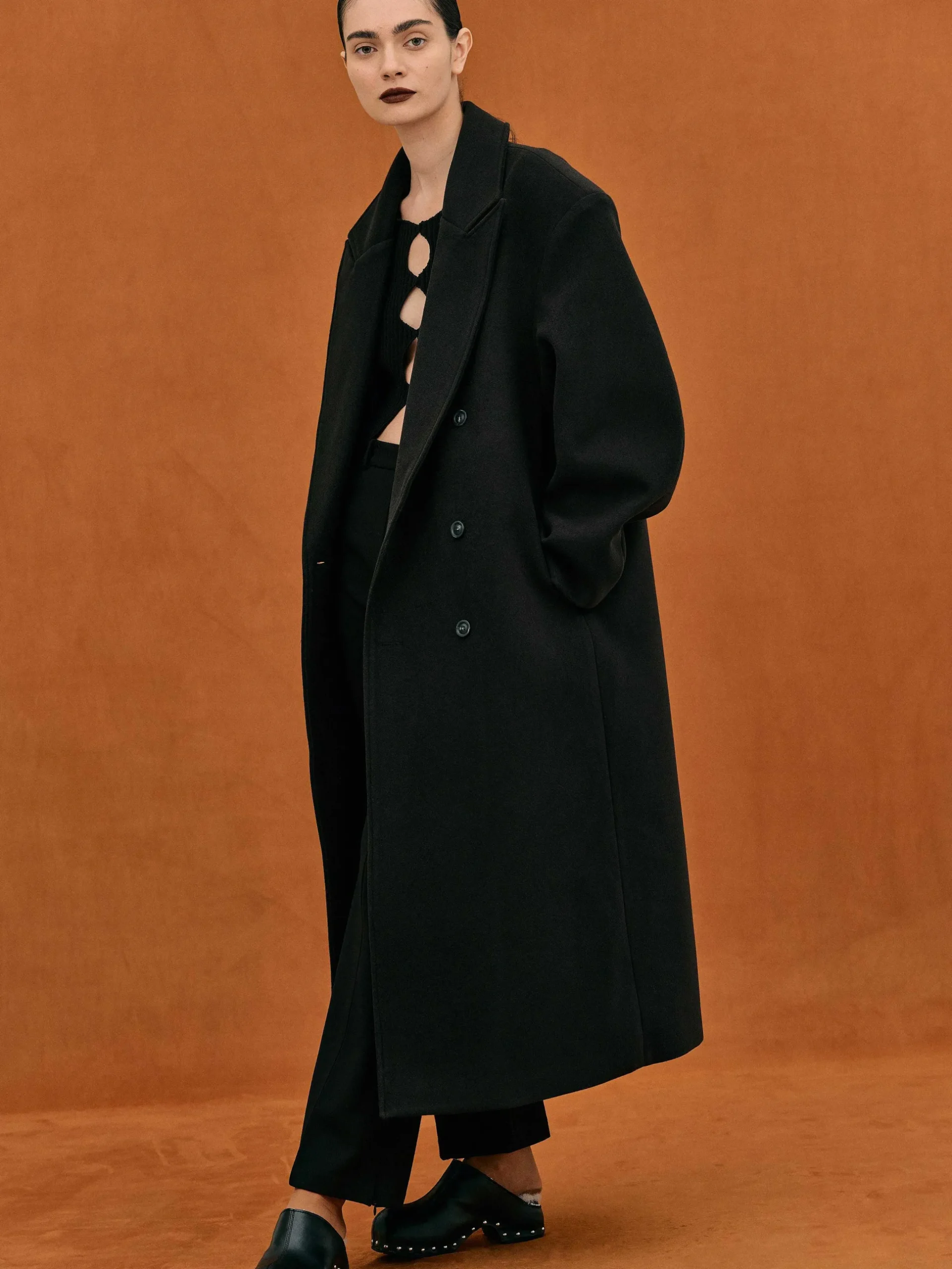 Women Source Unknown Outerwear-Wallis Oversized Grandpa Coat, Black