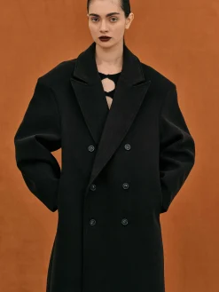 Women Source Unknown Outerwear-Wallis Oversized Grandpa Coat, Black