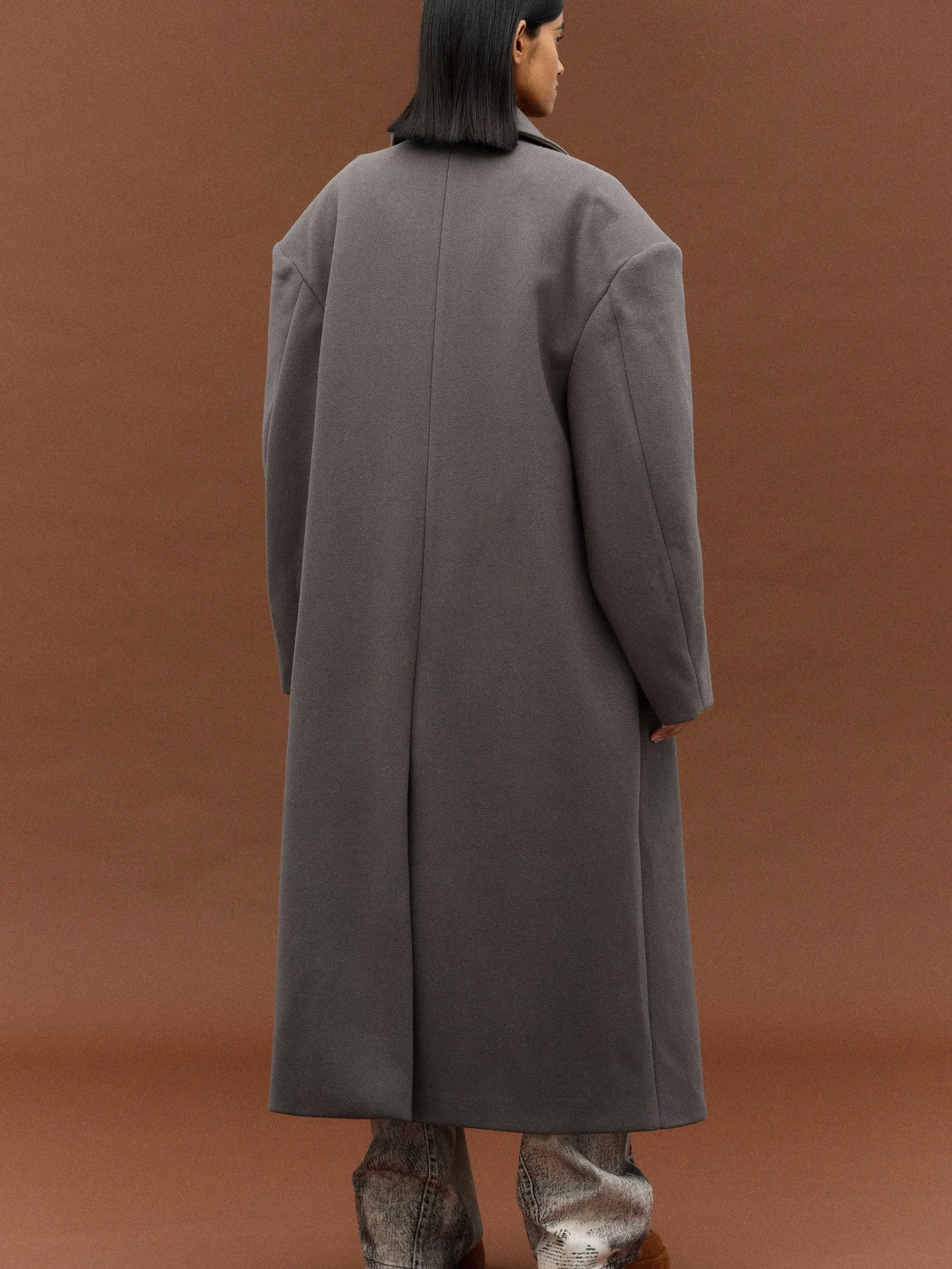 Women Source Unknown Outerwear-Wallis Oversized Grandpa Coat, Grey