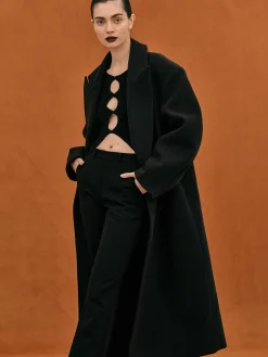 Women Source Unknown Clothing-Wallis Oversized Grandpa Coat, Black