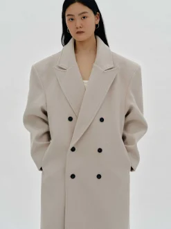Women Source Unknown Clothing-Wallis Oversized Grandpa Coat, Beige
