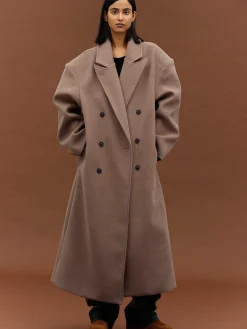 Women Source Unknown Outerwear-Wallis Oversized Grandpa Coat, Latte