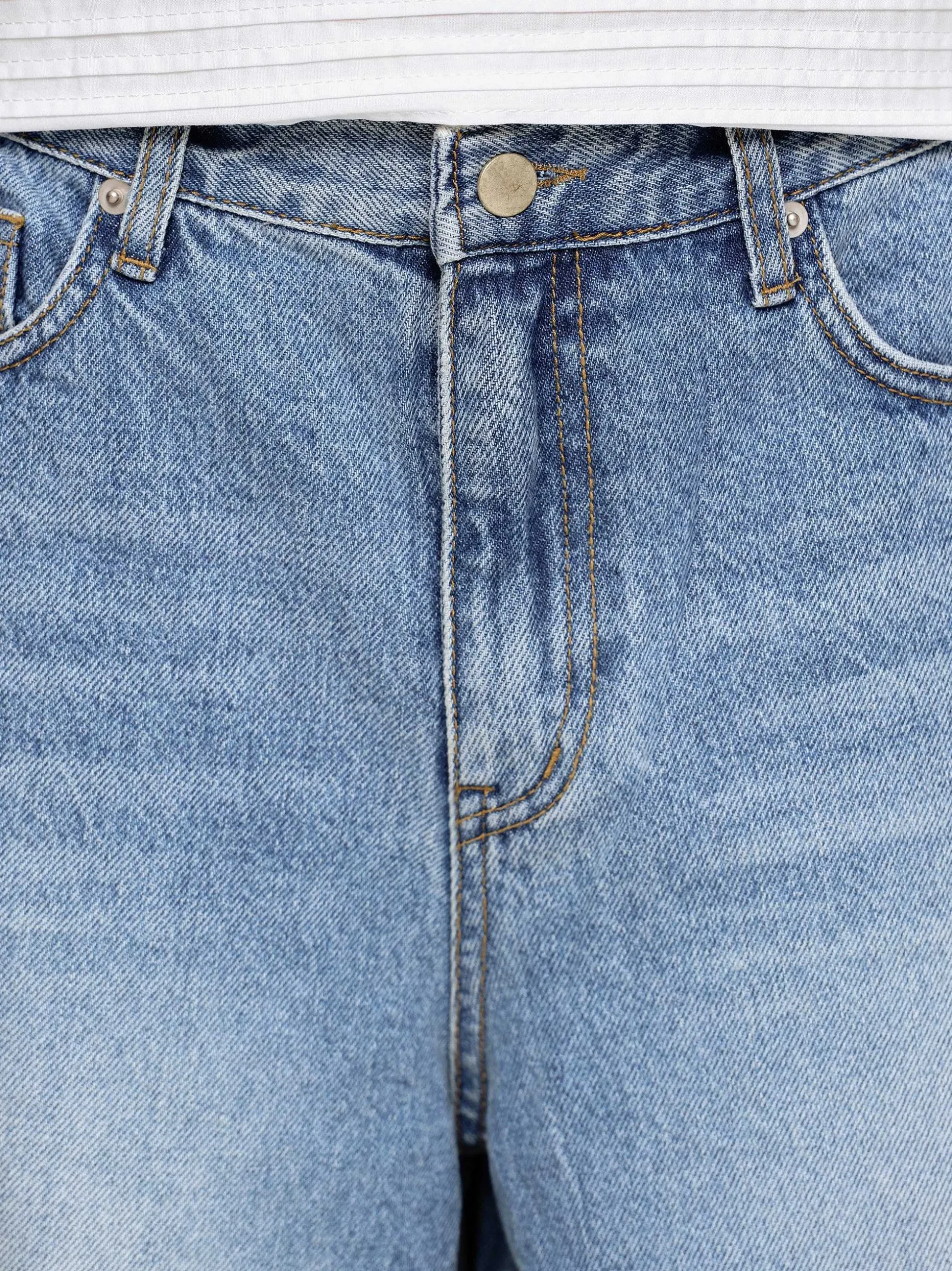 Women Source Unknown Denim-Wide Cropped Jeans, Medium Blue