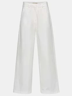 Women Source Unknown Bottoms-Wide-Leg Poplin Pants, White