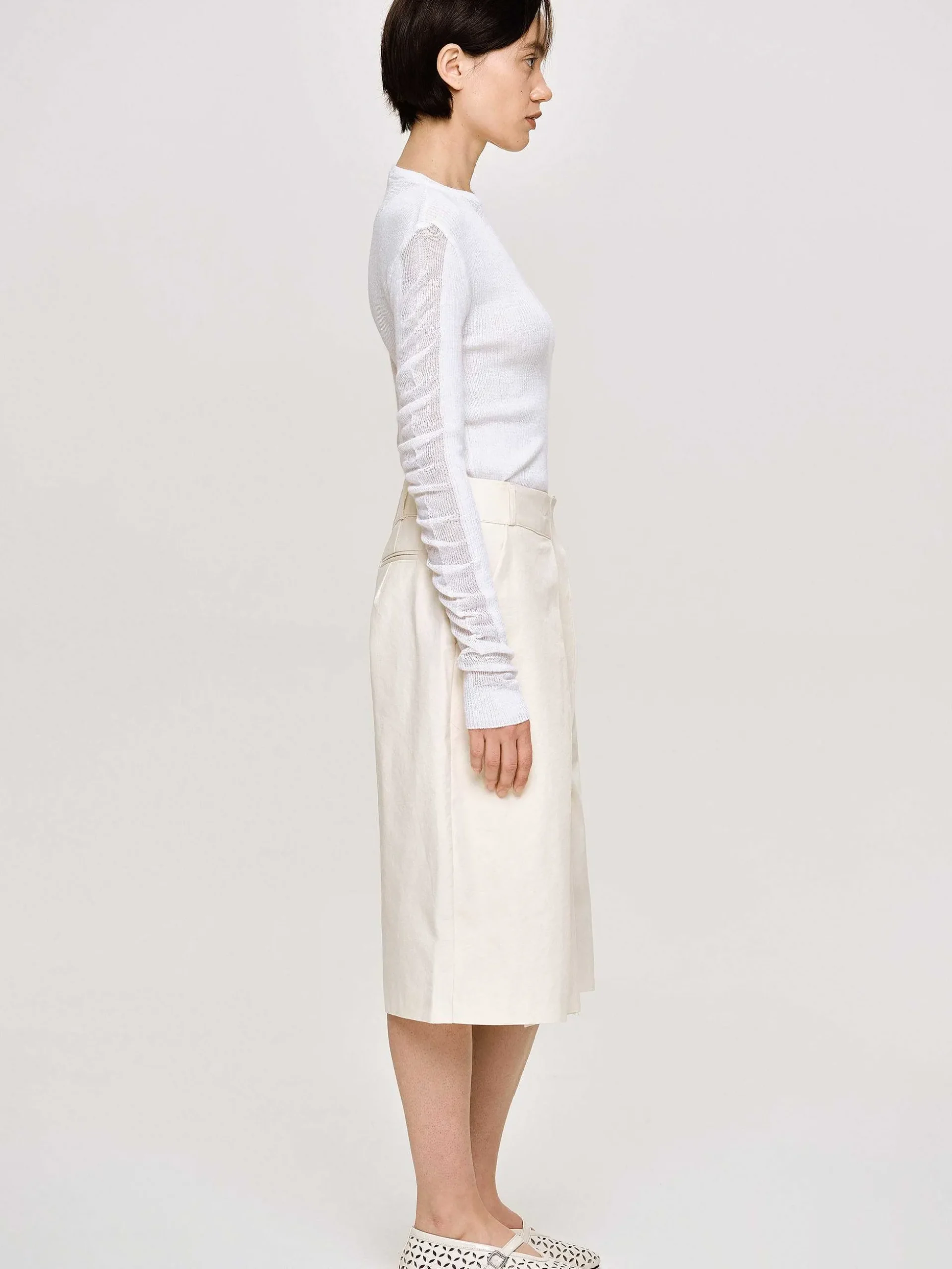 Women Source Unknown Clothing-Wrapped Cotton Shorts, Almond