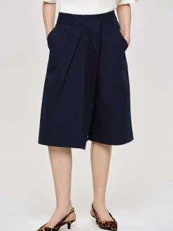 Women Source Unknown Clothing-Wrapped Cotton Shorts, Navy
