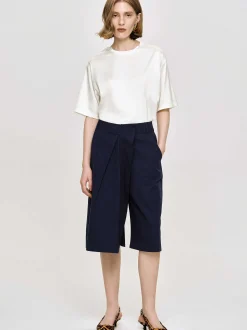 Women Source Unknown Clothing-Wrapped Cotton Shorts, Navy