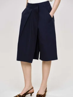 Women Source Unknown Bottoms-Wrapped Cotton Shorts, Navy